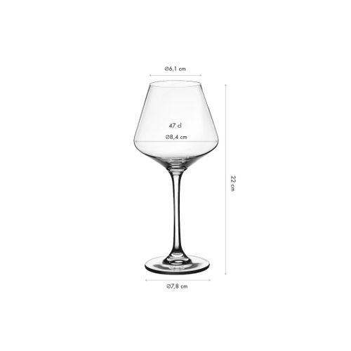 Lot De 6 Verres à Vin En Cristallin (cristal Sans Plomb) Transparent D8.4