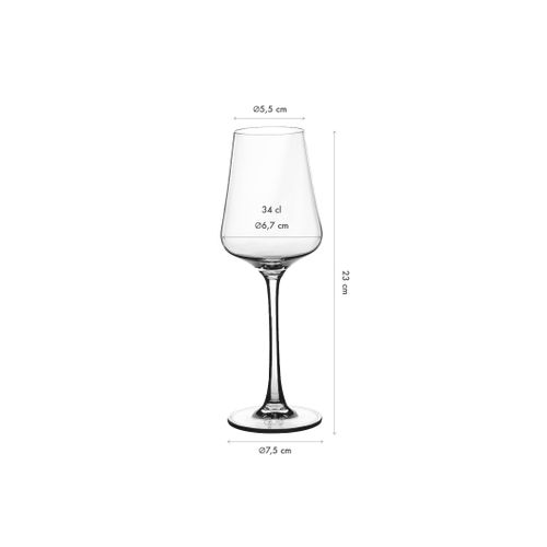 Lot De 6 Verres à Vin En Cristallin (cristal Sans Plomb) Transparent D6.7