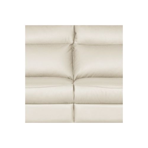 Canapé 3 Places Avec 2 Relax Électriques 100% Tout Cuir Épais Luxe Italien, Perini, Blanc Cassé
