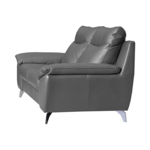 Canapé 3 Places 2 Relax Électriques 100% Tout Cuir Épais De Luxe Italien, Perini, Gris