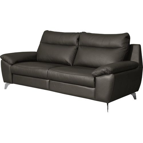 Canapé 3 Places 2 Relax Électriques 100% Tout Cuir Épais Luxe Italien , Perini, Anthracite