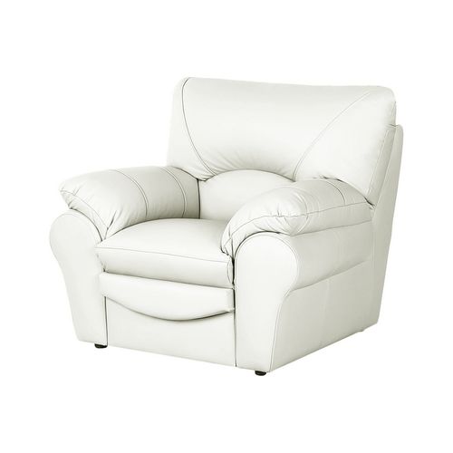 Fauteuil 1 Place En 100% Tout Cuir Italien Vachette Osatis, Couleur Ivoire