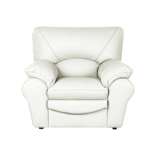 Fauteuil 1 Place En 100% Tout Cuir Italien Vachette Osatis, Couleur Ivoire