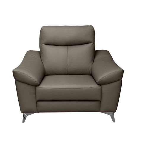 Fauteuil 1 Place Avec 1 Relax, Louis En Cuir Luxe Italien, 1 Relax Électrique, Gris Foncé