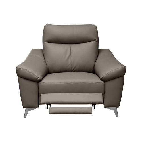Fauteuil 1 Place Avec 1 Relax, Louis En Cuir Luxe Italien, 1 Relax Électrique, Gris Foncé