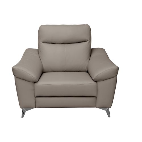 Fauteuil 1 Place Avec 1 Relax, Louis En Cuir Luxe Italien, 1 Relax Électrique,  Gris Clair