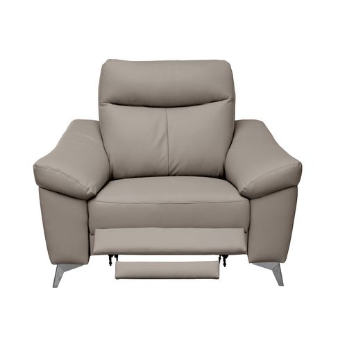 Fauteuil 1 Place Avec 1 Relax, Louis En Cuir Luxe Italien, 1 Relax Électrique,  Gris Clair