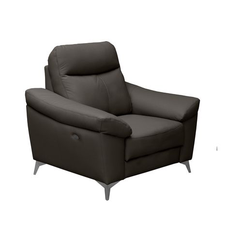 Fauteuil 1 Place Avec 1 Relax, Louis En Cuir Luxe Italien, 1 Relax Électrique, Chocolat