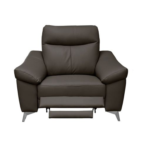 Fauteuil 1 Place Avec 1 Relax, Louis En Cuir Luxe Italien, 1 Relax Électrique, Chocolat
