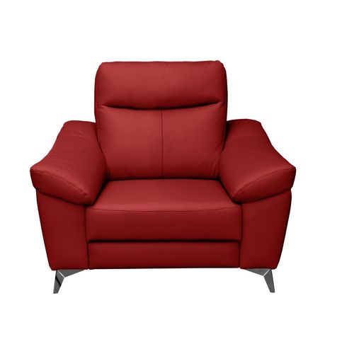 Fauteuil 1 Place Avec 1 Relax, Louis En Cuir Luxe Italien, 1 Relax Électrique, Rouge