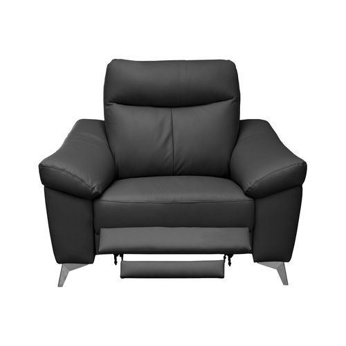Fauteuil 1 Place Relax Électrique Louis En Cuir Noir
