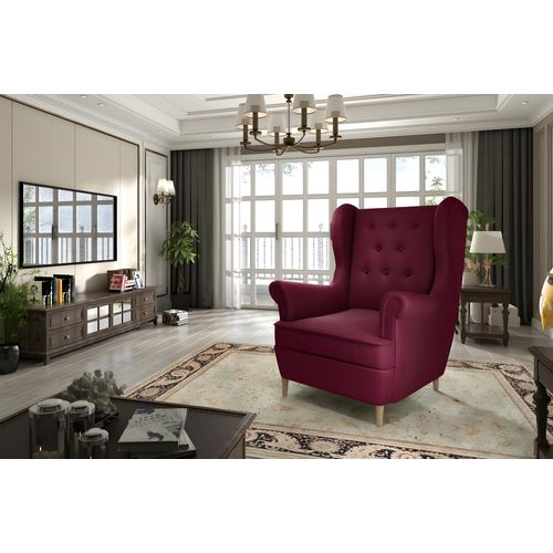 Fauteuil 1 Place Arnaud Velours Bordeaux