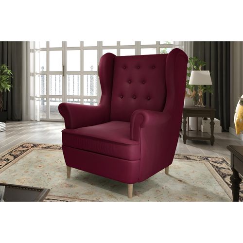 Fauteuil 1 Place Arnaud Velours Bordeaux