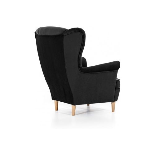 Fauteuil 1 Place Arnaud En Velours Noir
