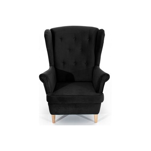 Fauteuil 1 Place Arnaud En Velours Noir