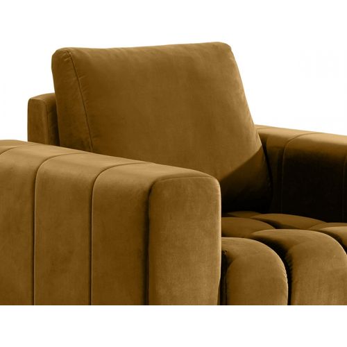 Fauteuil 1 Place Lazino En Velours Moutarde