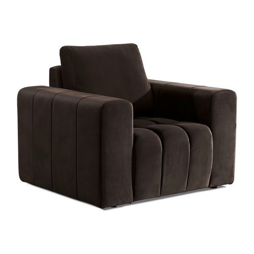 Fauteuil 1 Place En Velours Lazino Chocolat