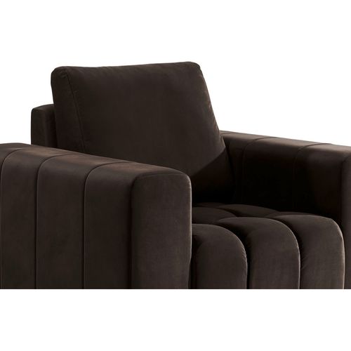 Fauteuil 1 Place En Velours Lazino Chocolat