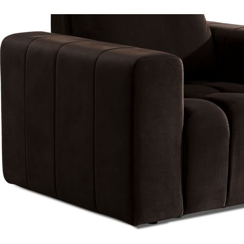 Fauteuil 1 Place En Velours Lazino Chocolat