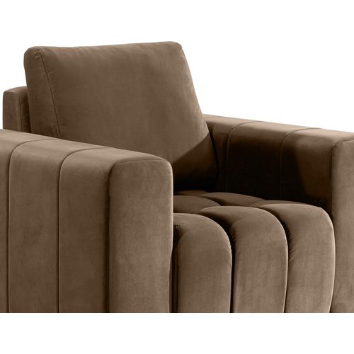 Fauteuil 1 Place Lazino En Velours Beige