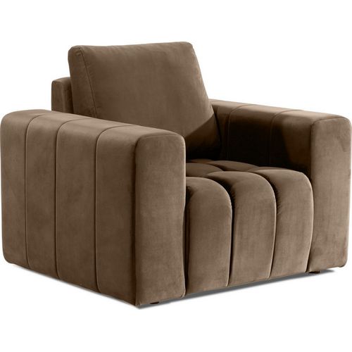 Fauteuil 1 Place Lazino En Velours Beige
