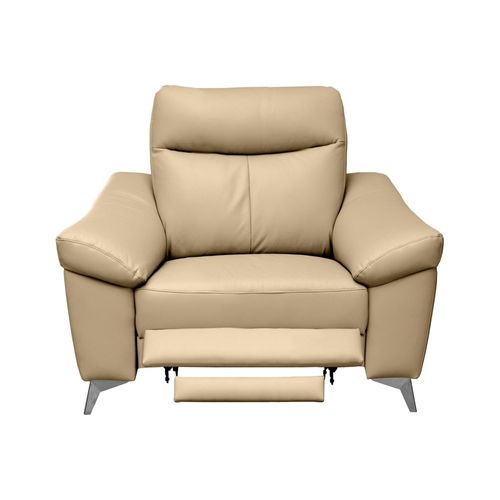 Fauteuil 1 Place Avec 1 Relax, Louis En Cuir Luxe Italien, 1 Relax Électrique,  Beige