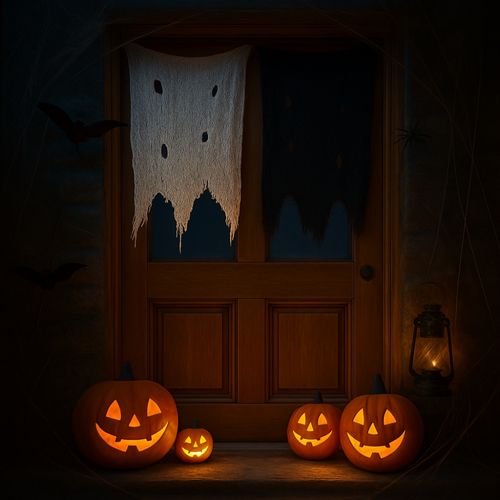 Rideau Halloween 72x180cm – Effet Filet De Gaze Effrayant Beige