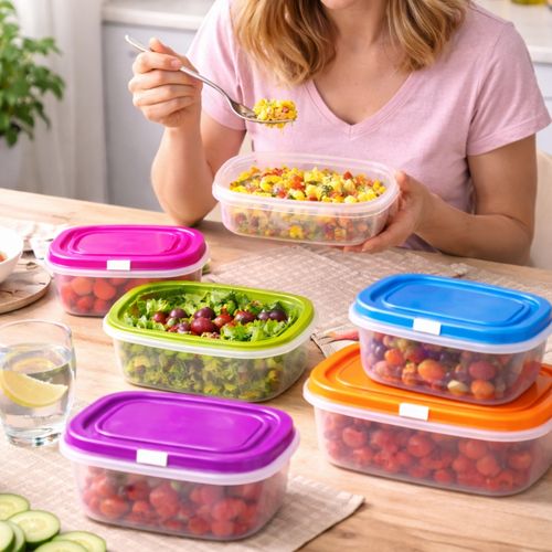 Set De 5 Boîtes Alimentaires Gigognes Emboîtables Colorées – 4l à 0,27l – Gain De Place, Rangement C