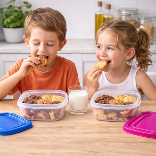 Set De 5 Boîtes Alimentaires Gigognes Emboîtables Colorées – 4l à 0,27l – Gain De Place, Rangement C