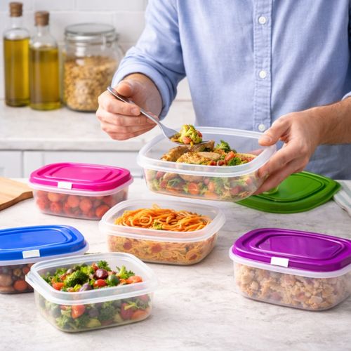 Set De 5 Boîtes Alimentaires Gigognes Emboîtables Colorées – 4l à 0,27l – Gain De Place, Rangement C