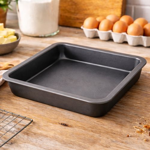 Set De 2 Moules à Gâteaux Carrés 22,5 Cm – Acier Au Carbone Anti-dérapant, Résistant Jusqu’à 280 °c,