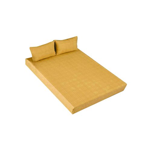 Ensemble Drap Housse Et Taie D'oreiller Jaune - 140x200cm