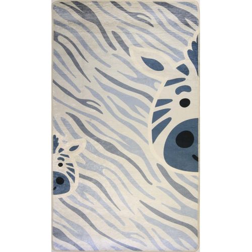 Tapis Enfant Zebre Bleu - 80x150cm
