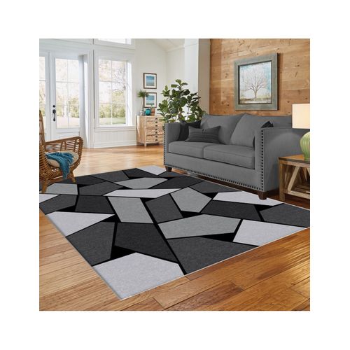Tapis De Salon Geometrique Gris - 120x180cm