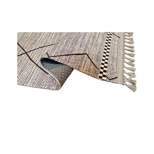 Tapis De Salon Berbere Asni Gris Noir - 120x180cm