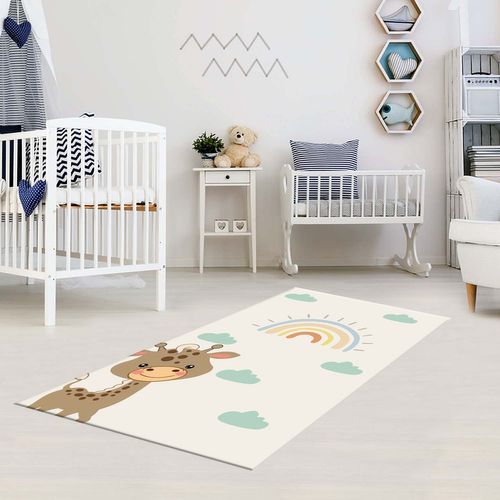 Tapis Enfant Girafe Beige - 120x160cm