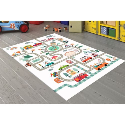Tapis Enfant Circuit Blanc - 80x150cm