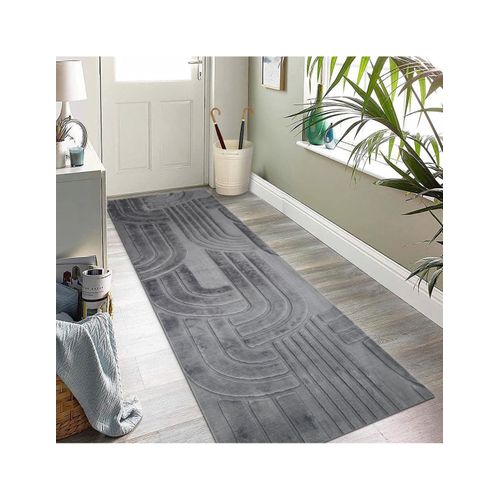 Tapis De Salon Zumrut Ovale, Anthracite, 80x300