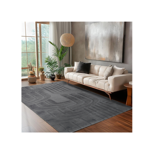 Tapis De Salon Zumrut Ovale, Anthracite, 120x180