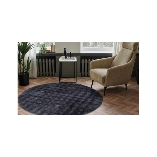 Tapis De Salon Rond Toscana Anthracite - 120x120cm