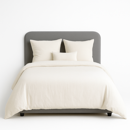 Parure De Lit Uni 1 Personne Micro Lavée, Sable, 140x200cm