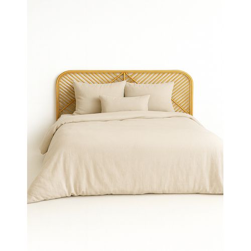 Parure De Lit Uni 2 Personnes Gaze De Coton, Galet, 260x240cm