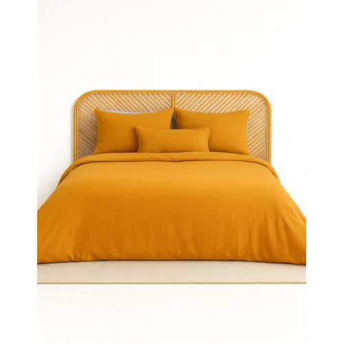 Parure De Lit Uni 2 Personnes Gaze De Coton, Miel, 260x240cm