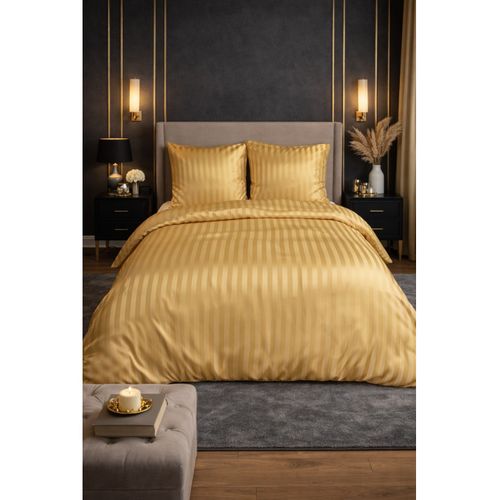 Parure De Lit Satin En Microfibre - Rayures Tissées