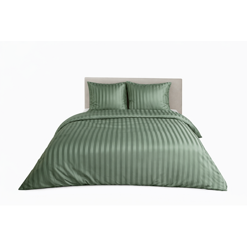 Parure De Lit Satin En Microfibre - Rayures Tissées