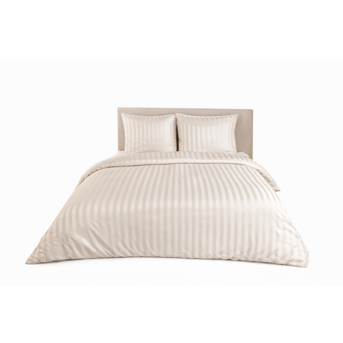 Parure De Lit Satin En Microfibre - Rayures Tissées