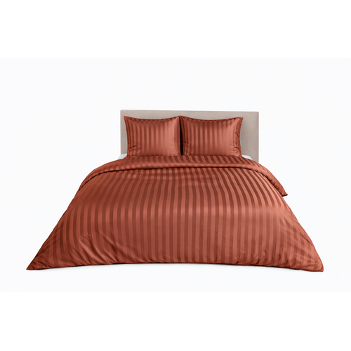 Parure De Lit Satin En Microfibre - Rayures Tissées