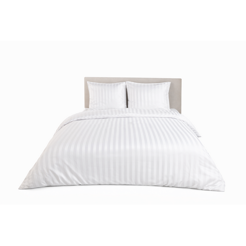 Parure De Lit Satin En Microfibre - Rayures Tissées