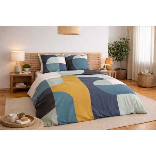 Parure De Lit Geometrique Colore - Style Moderne Et Énergie Lumineuse