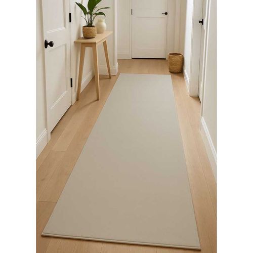 Tapis Couloir Uni Beige Satiné 80x300 Marseille